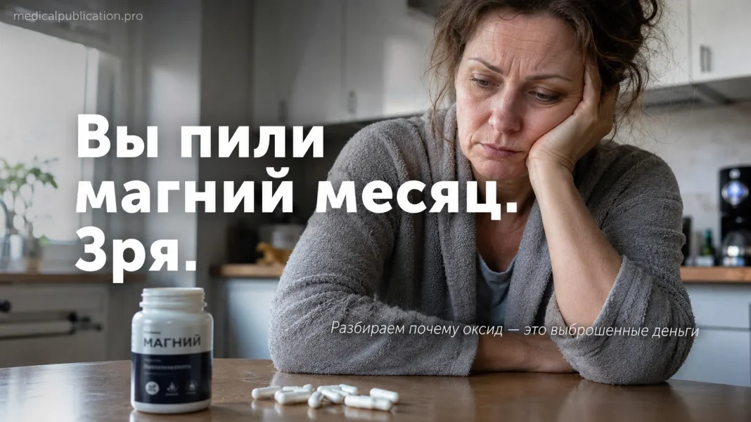 Разбираем формы магния — оксид, цитрат, глицинат, малат, треонат. Биодоступность, показания, дозировки, побочные эффекты. Практическое руководство от врача с опытом разработки БАДов.